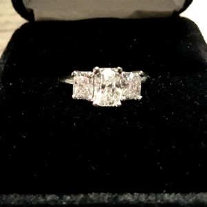 1.55 Carat Platinum Engagement Ring with Band